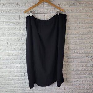 Justin Taylor Womens Skirt 28W Plus Pencil Black Polyester Lined BLA142E